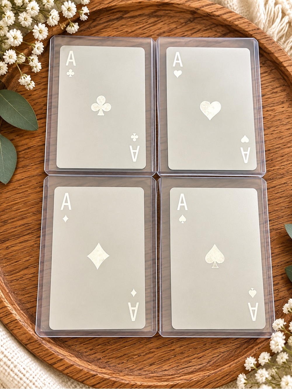 Dior Joy holographic Silver Playing Card Set - Aces ❤️♠️♦️♣️